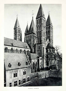 1952 Rotogravure Tournai Doornik Belgium Walloon Cathedral Gothic XGIC3