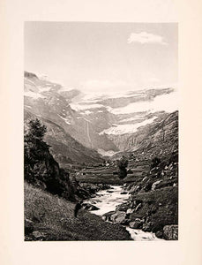 1904 Photogravure Pyrenees Cirque Gavarnie Mountain Landscape Glacier XGKA7