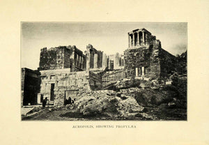 1907 Print Propylaea Acropolis Athens Greece Ancient Ruins Archaeological XGL8