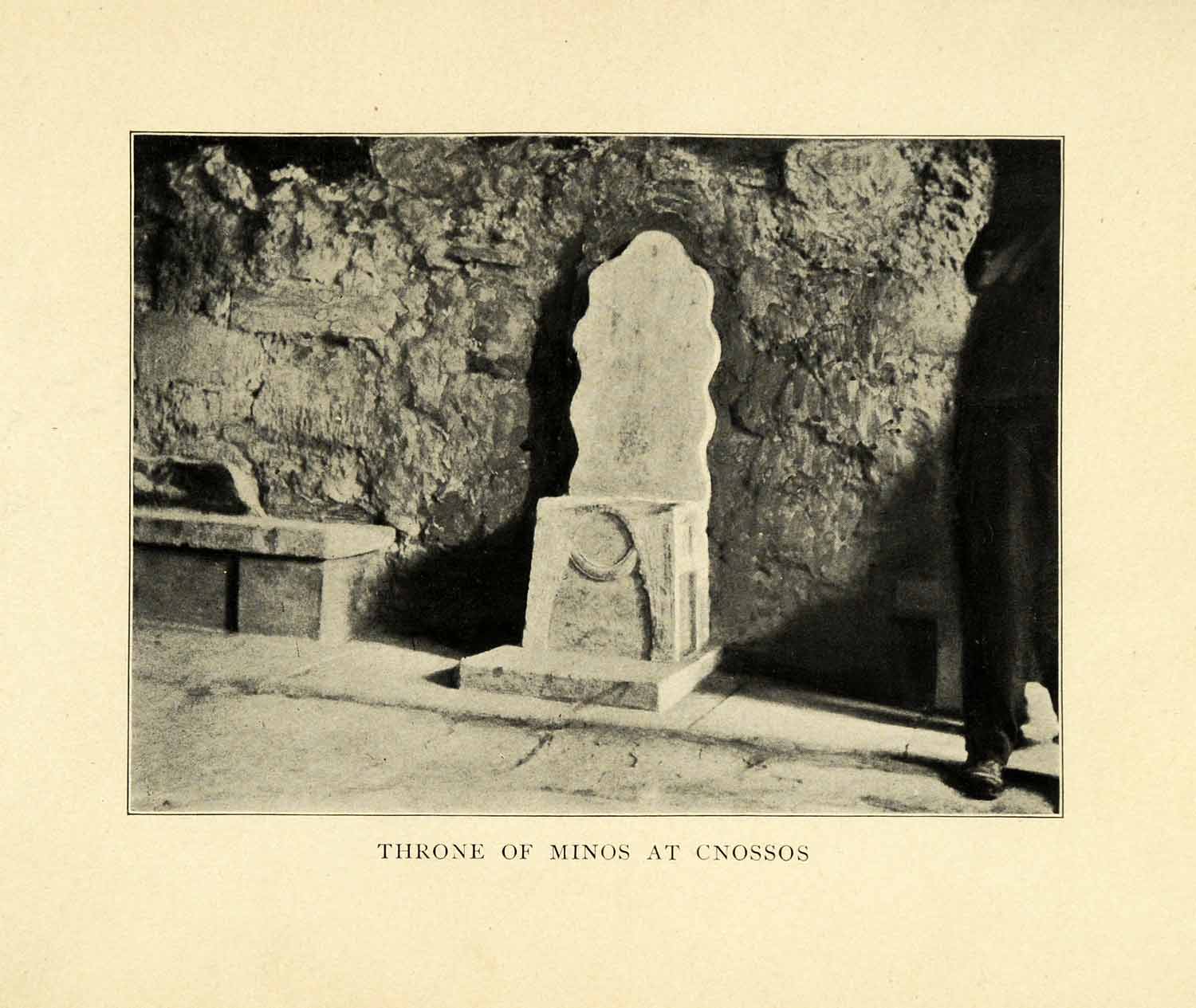 1907 Print Minos Throne Cnossos Greece Greek Mythology Archaeology Historic XGL8