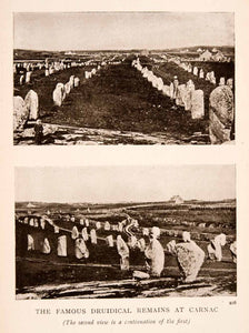 1908 Halftone Print Druidical Carnac Menhirs Neolithic Standing Stone XGLA3