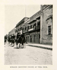 1909 Print Rurales Vera Cruz Mexico Cowboy Horse Riders Police Guardia XGNB3