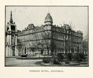 1902 Print Windsor Hotel Montreal Quebec Canada Architecture Chateau Style XGNB7