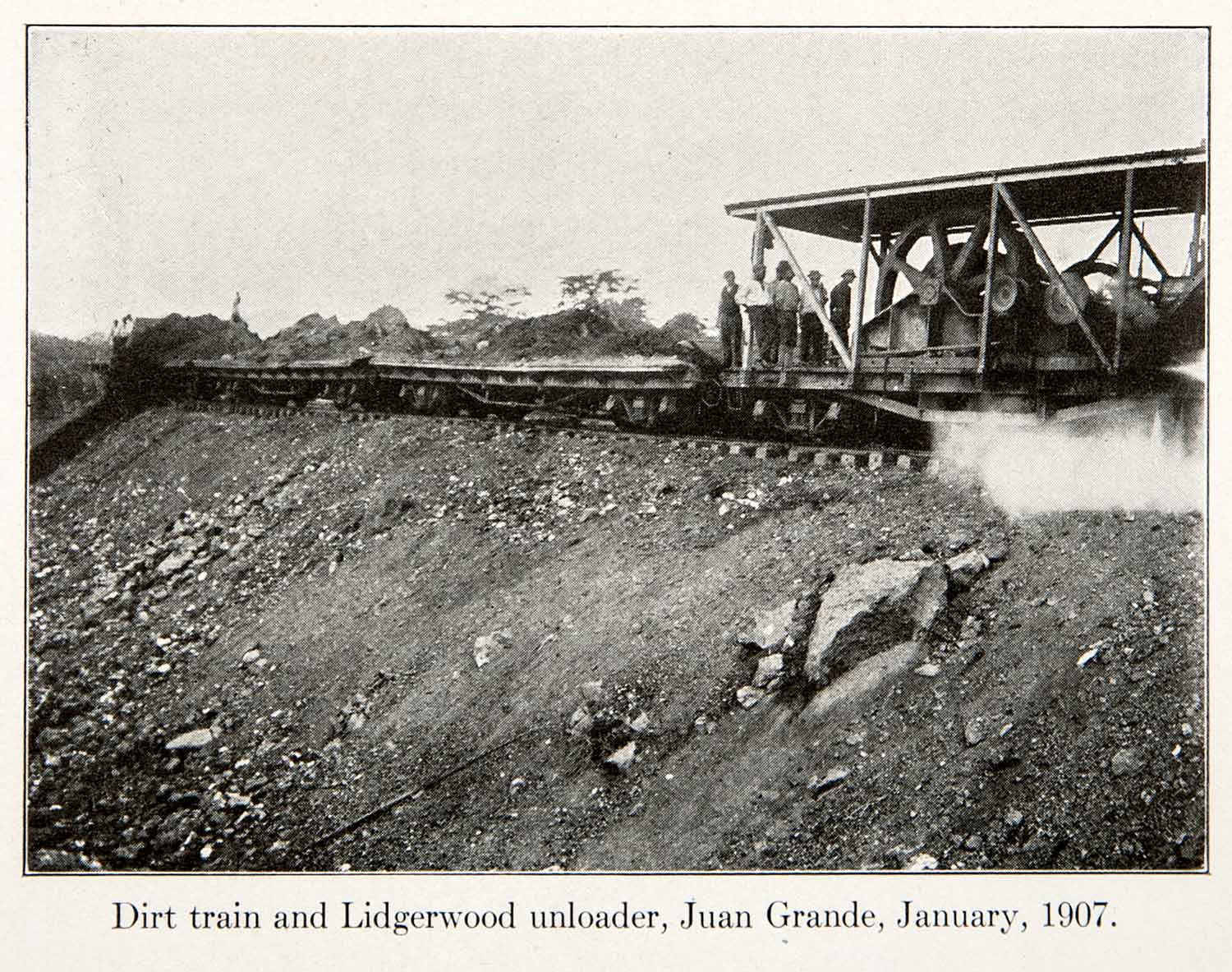 1913 Print Railroad Train Dirt Hillside Lidgerwood Unloader Juan Grande XGOC4