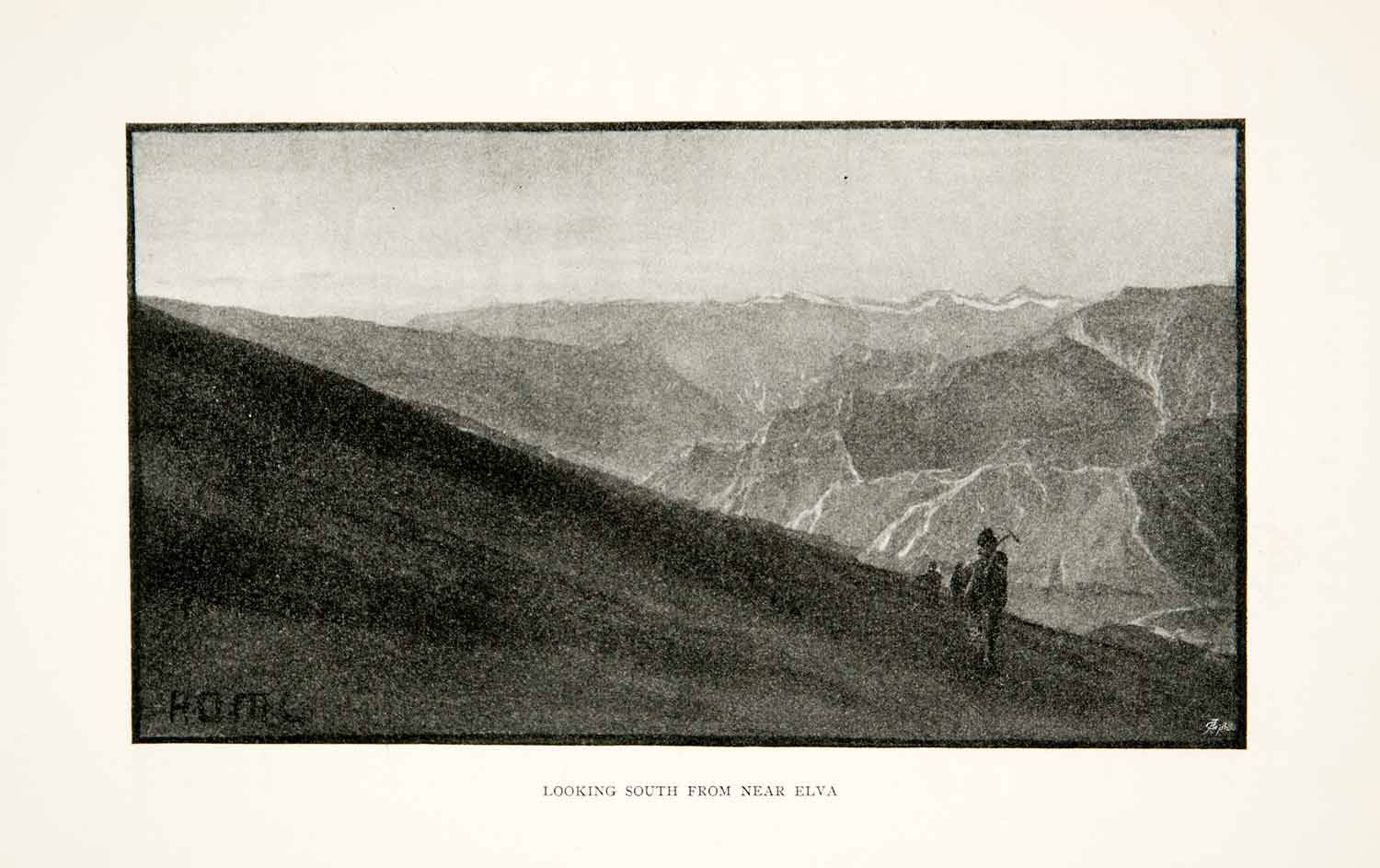 1895 Print Italian Landscape Elva Maritime Alps Mountain View Peak Horizon XGPB1