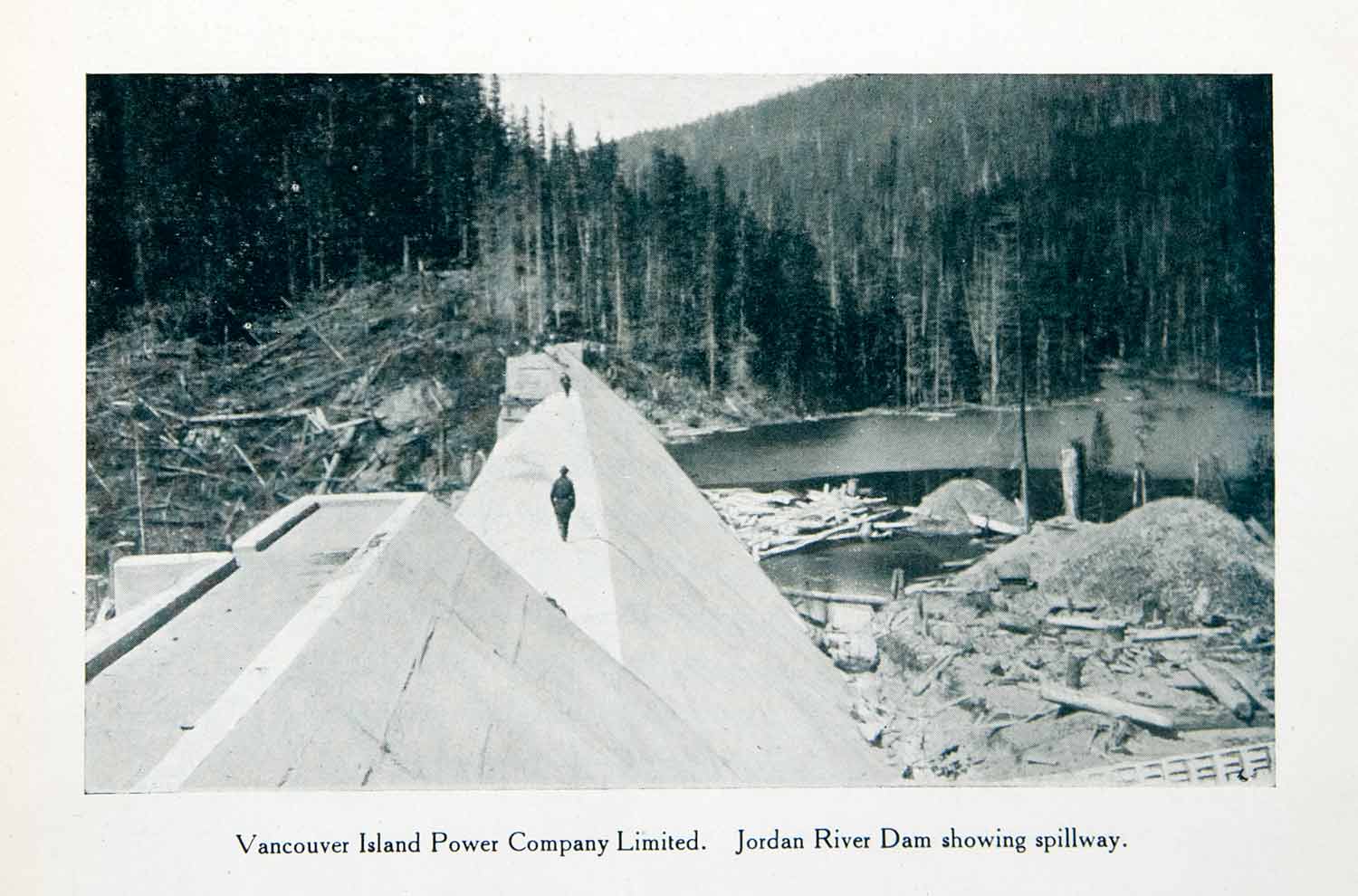 1915 Print Spillway Jordan River Dam Vancouver Island Power British XGPC8