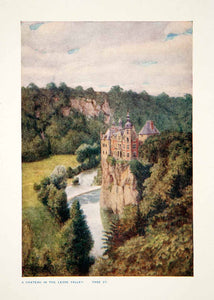 1915 Color Print Chateau Walzin Lesse Valley Amedee Forestier Landscape XGQB2