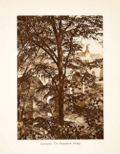 1929 Photogravure Switzerland Chauderon Bridge Lausanne Romandy Tree XGRB8