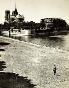 1954 Rotogravure Notre Dame Cathedral Quai Charlemagne Paris Roth Sanford XGRC1