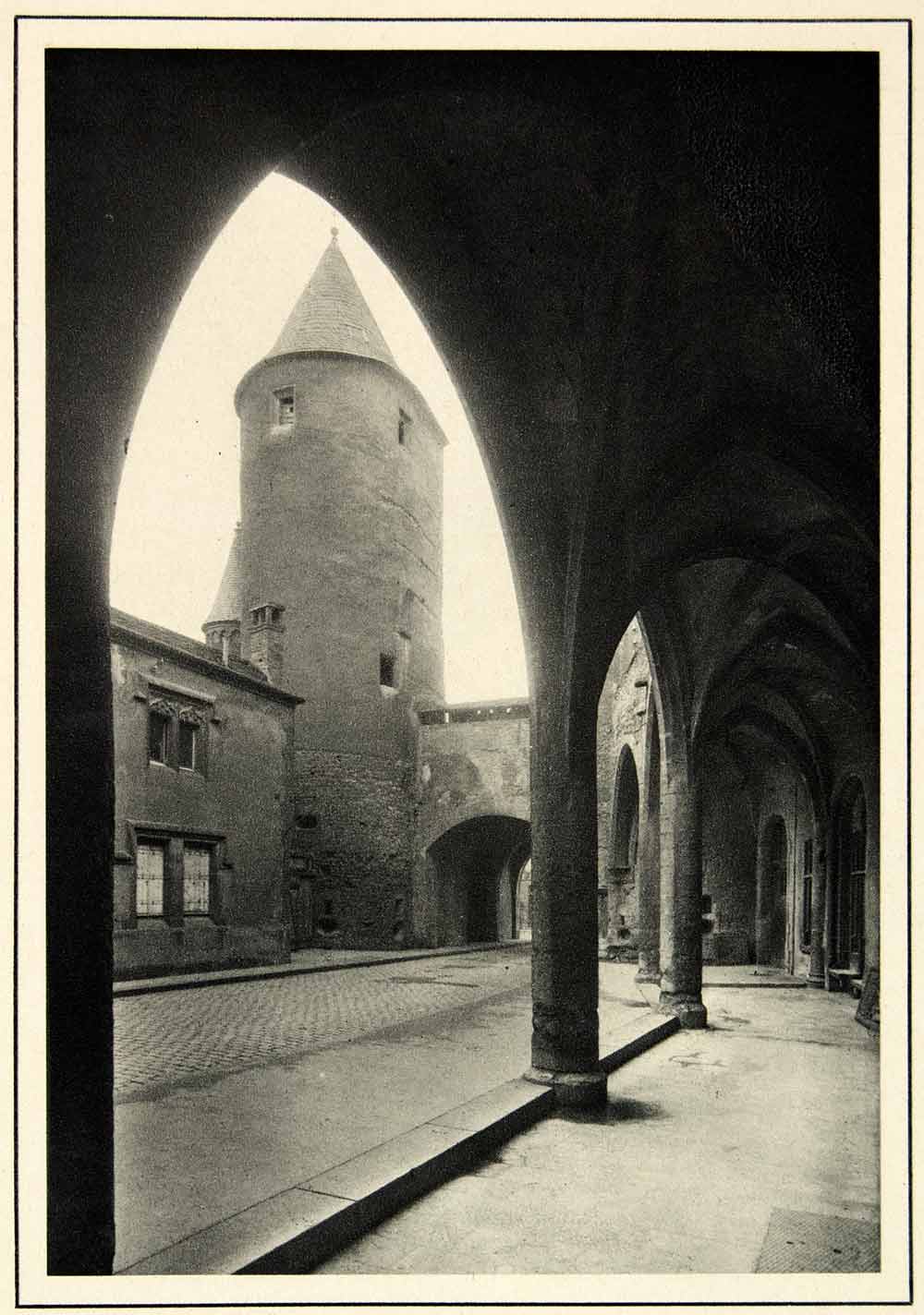 1937 Rotogravures Porte Allemands Medieval City Gate France Eyraud XGRC2