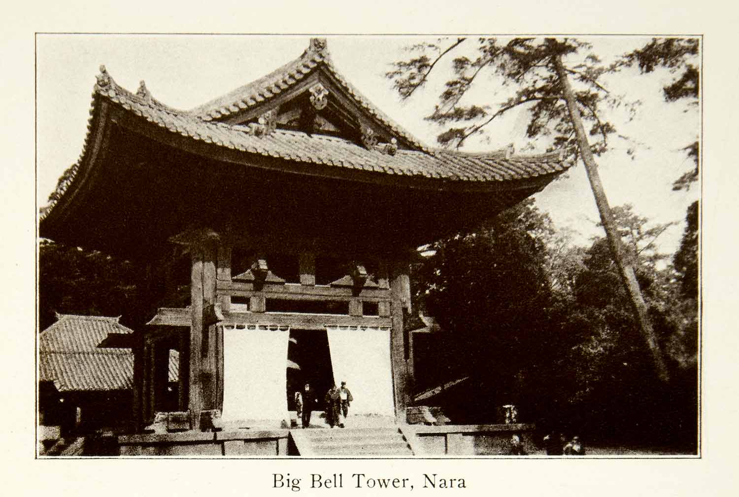 1922 Print Bell Tower Nara Japanese Architecture Historic Famous Landmark XGVC8