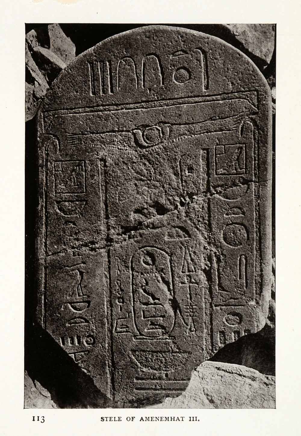 1906 Print Stele Amenemhat Pharoah Sinai Egypt Archeology Geology Ancient XGW4