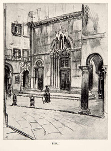 1904 Print Pisa Italy Tuscany Building Street Architecture Joseph Pennell XGWA4