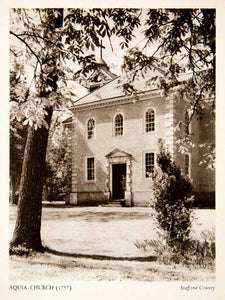 1947 Photogravure Aquia Church Stafford County Virginia Greek Cross Plan XGXB2