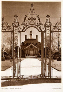 1947 Photogravure Governor's Palace Williamsburg Virginia Gate Mansion XGXB2