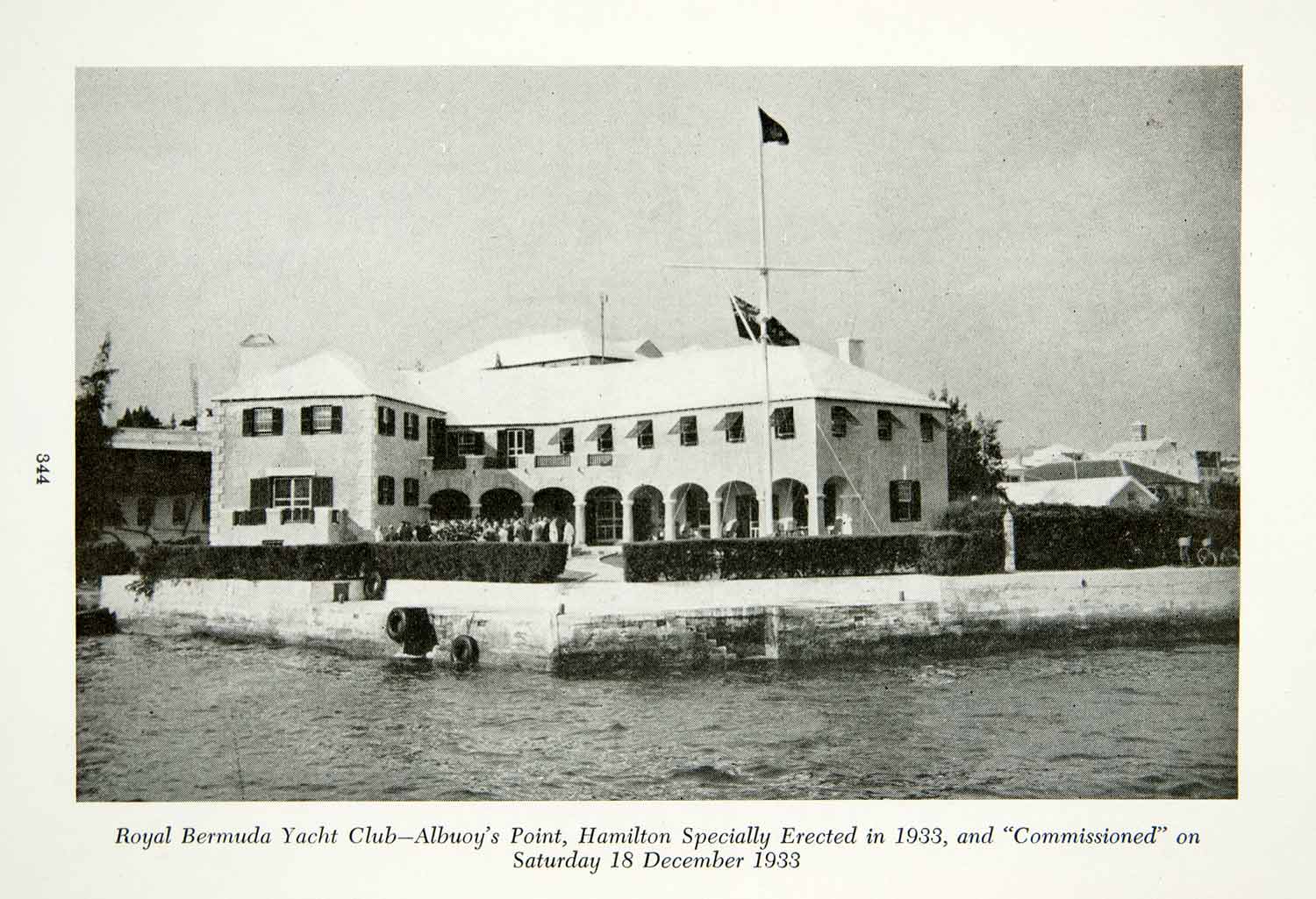 1947 Print Royal Bermuda Yacht Club Building Albuoys Point Hamilton XGZA6