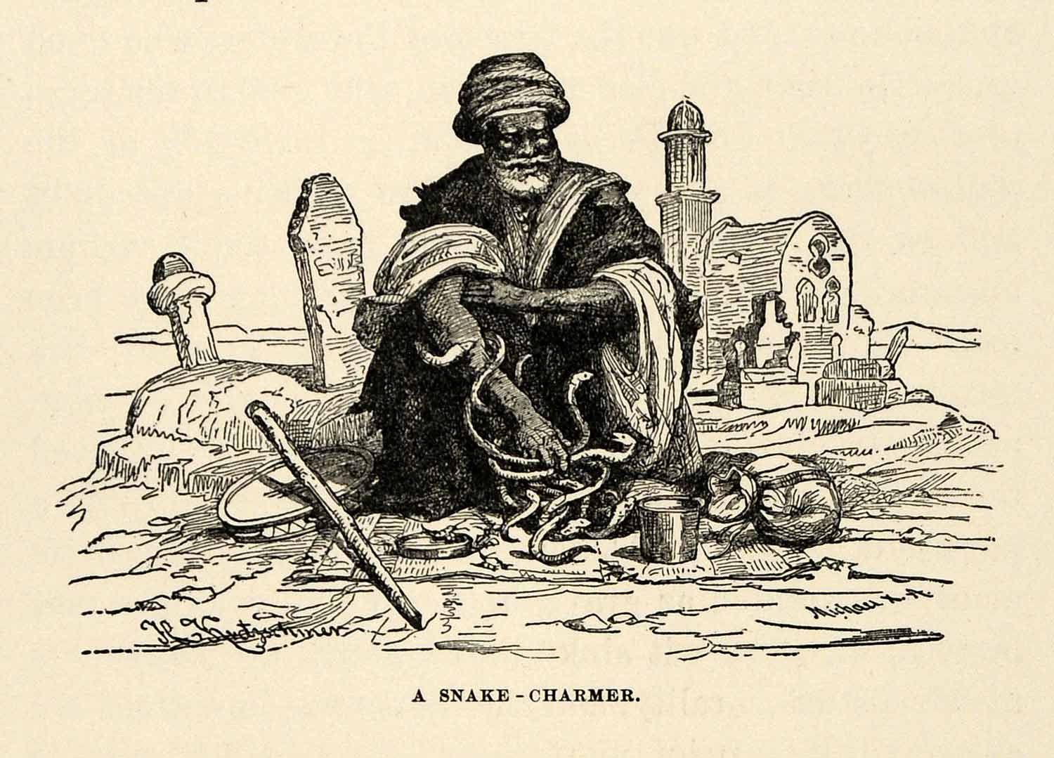 Illustration Of Indian Snake Charmer向量圖形及更多玩蛇人圖片- 玩蛇人, 一個人, 一隻動物- iStock