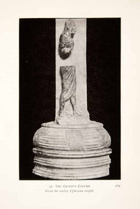 1913 Print Ancient Greece Croesus Column Ephesian Temple Sculpture King XHA9