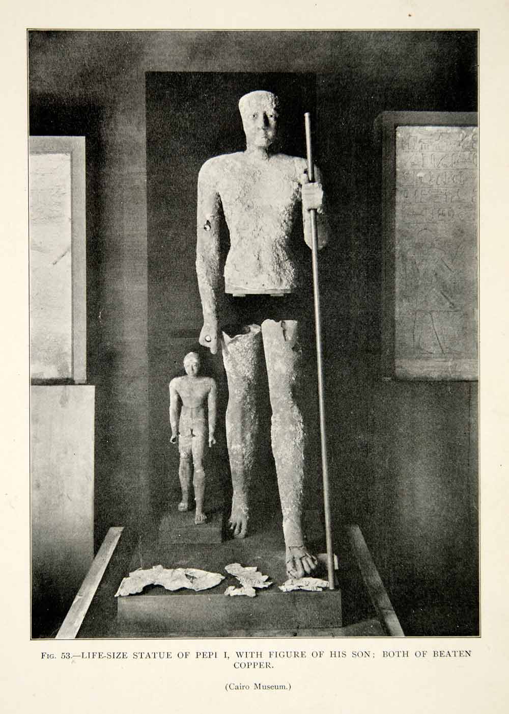 1909 Print Pepi I Merenre Hierakonpolis Copper Statue Artifact Nehken Son XHC8