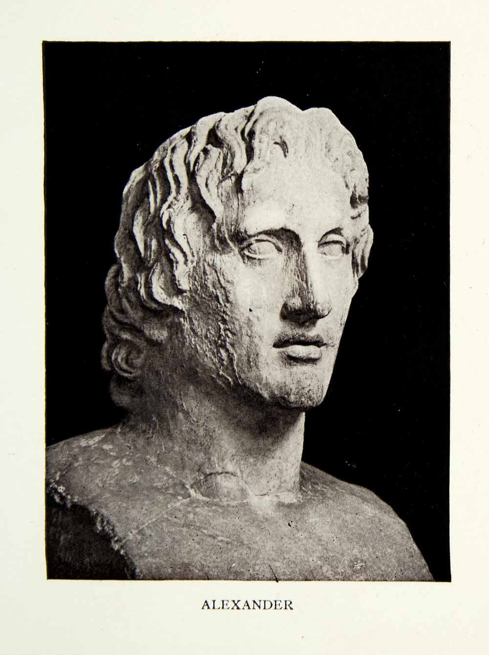 1929 Print Alexander Great Ancient Greece Statue Sculpture Military XHD9