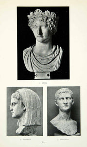 1927 Print Bust Livia Claudian Tiberius Caligula Roman Archaeology XHE5