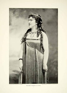 1895 Print Madame Lillian Nordica Aida American Opera Singer Soprano Costume