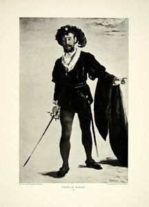 1895 Print Edouard Manet Art Faure As Hamlet Theatre Shakespeare Actor Costume