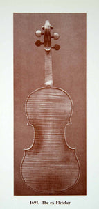 1961 Prints Antonio Stradivari Ex Fletcher Violin Musical String Instrument XMA4