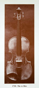 1961 Prints Antonio Stradivari Ex Ries Violin Musical Instrument Golden XMA4