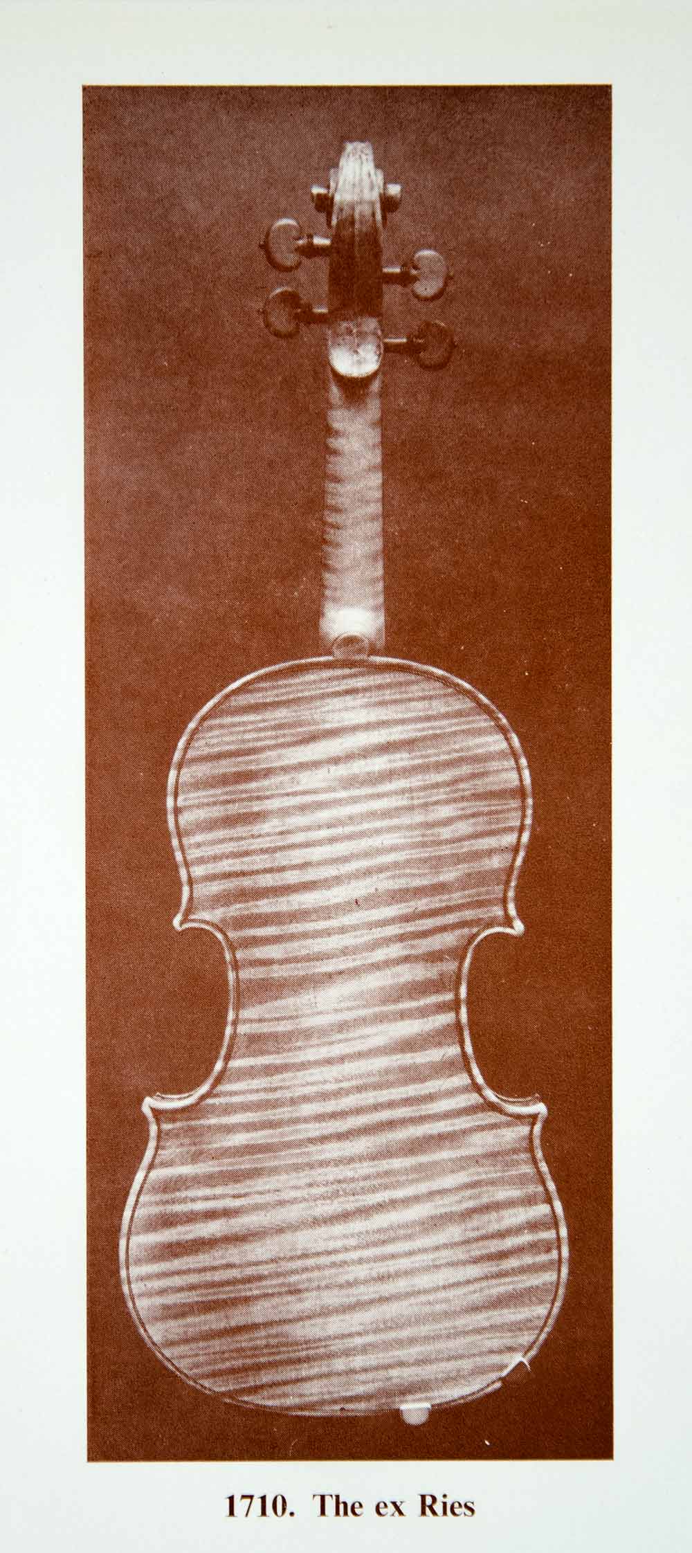 1961 Prints Antonio Stradivari Ex Ries Violin Musical Instrument Golden XMA4