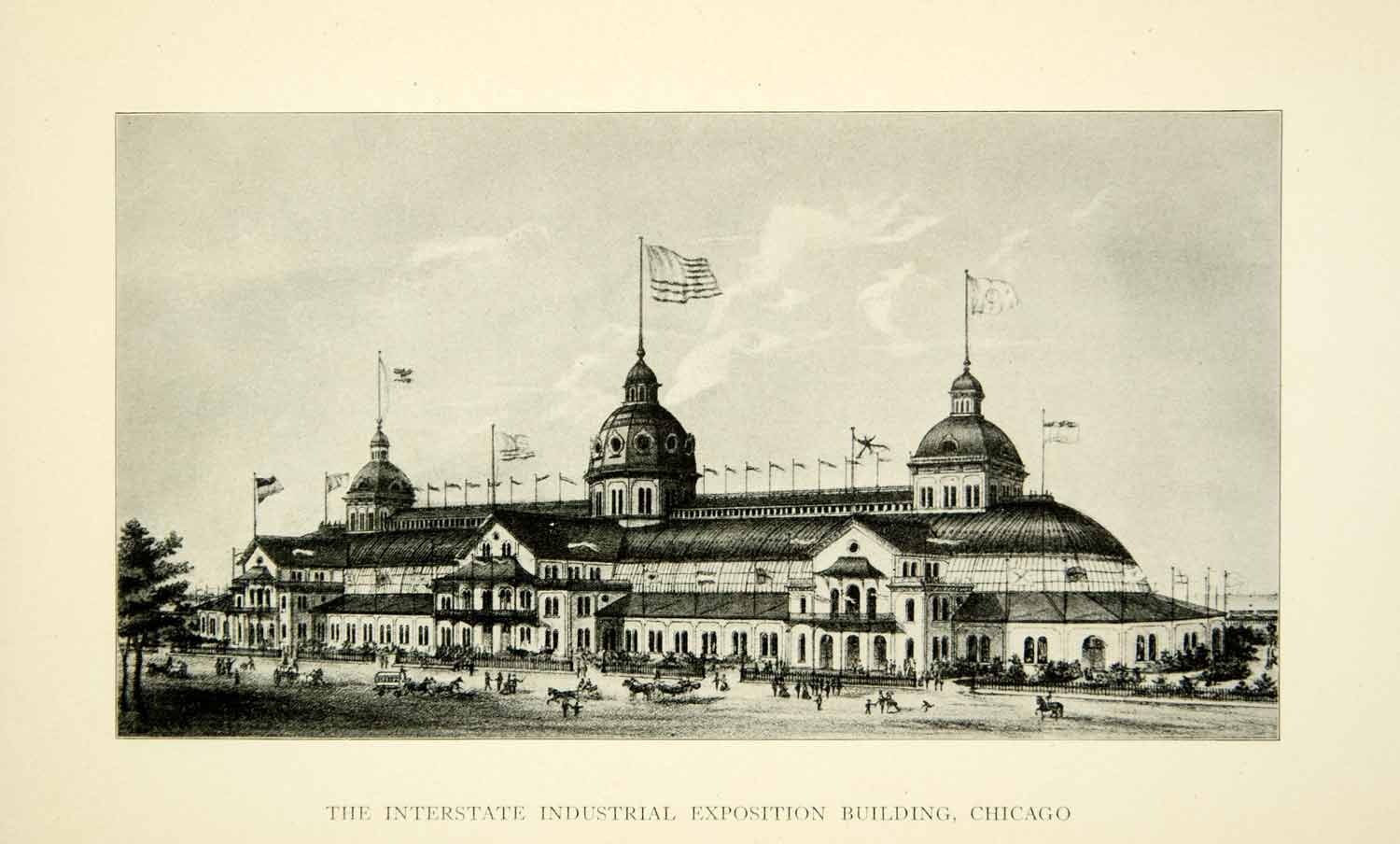 1905 Print Interstate Industrial Exposition Building Chicago Historical XMA6