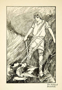 1905 Print Brunnhilde Norse Mythology Death Charles Robinson Siegfried XMB9