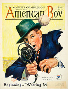 1934 Cover American Boy Edgar Franklin Wittmack Art Sports Announcer YAB2