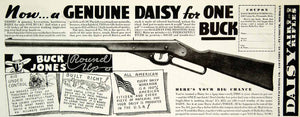 1935 Ad Daisy BB Air Rifle Genuine One Buck Single Shot 240 Union St YAB2