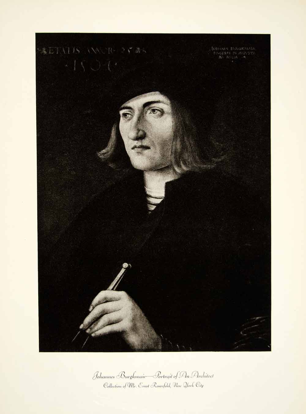 1931 Photogravure Johannes Burgkmair Portrait Architect Renaissance Art YAN1