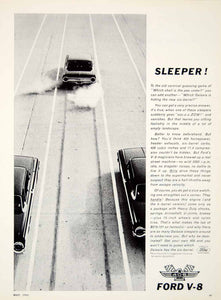 1962 Ad Ford Galaxie Thunderbird 406 V8 Engine Drag Race Muscle Car 2 Door YCD1