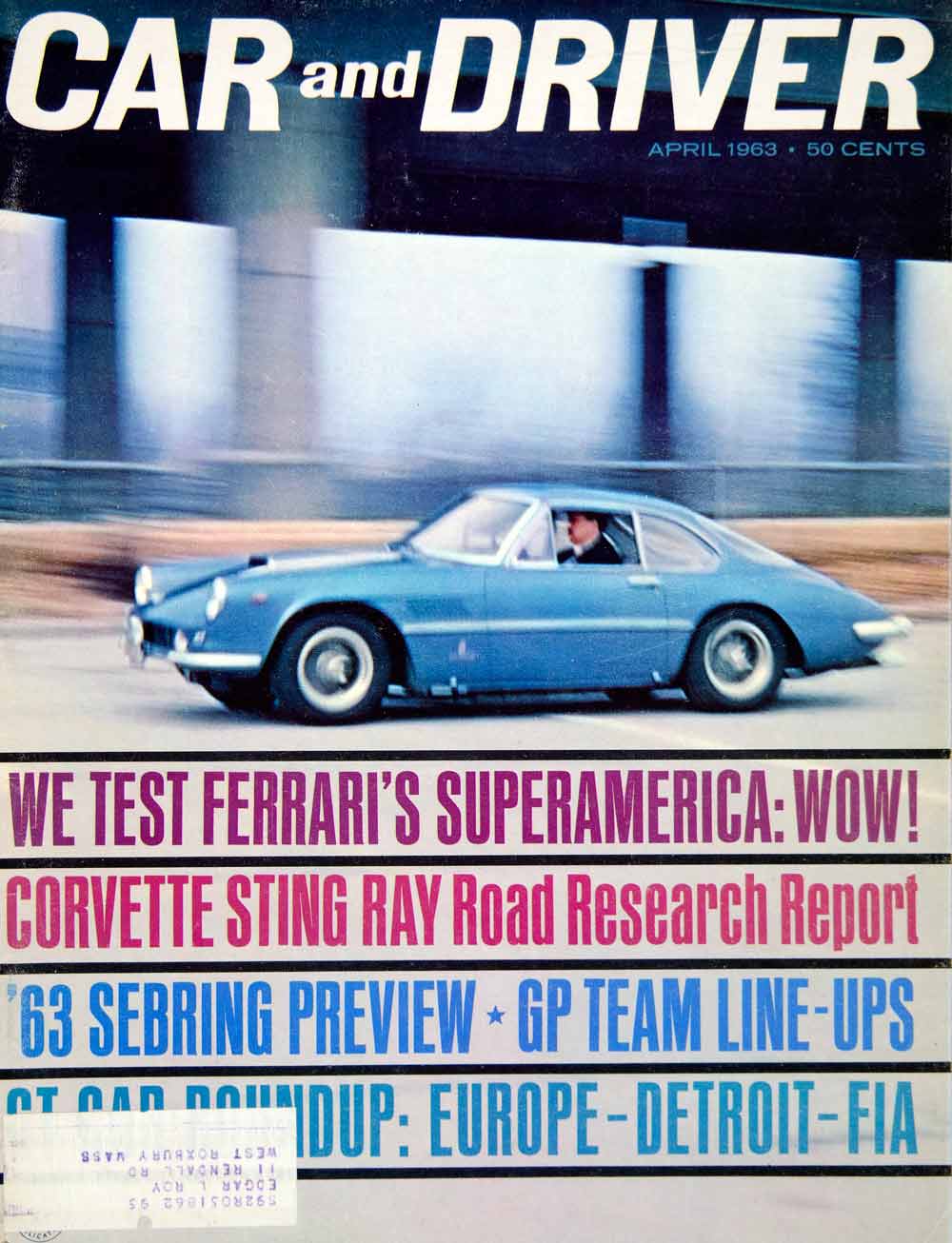 1963 Cover Car Driver Ferrari Superamerica 400 2 Door Coupe 4.0L Colombo YCD2