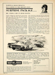 1963 Ad Martini Rossi Vermouth Alcohol Beverage Wine Dan Gurney Race Car YCD2