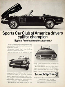 1971 Ad Triumph Spitfire 2 Door Roadster Sports Car British Leyland YCD8