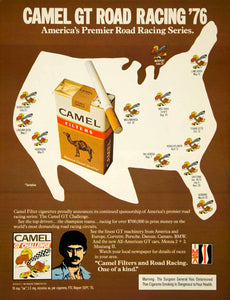 1976 Ad Camel GT Road Racing Series Filter Cigarettes United States Map YCD9