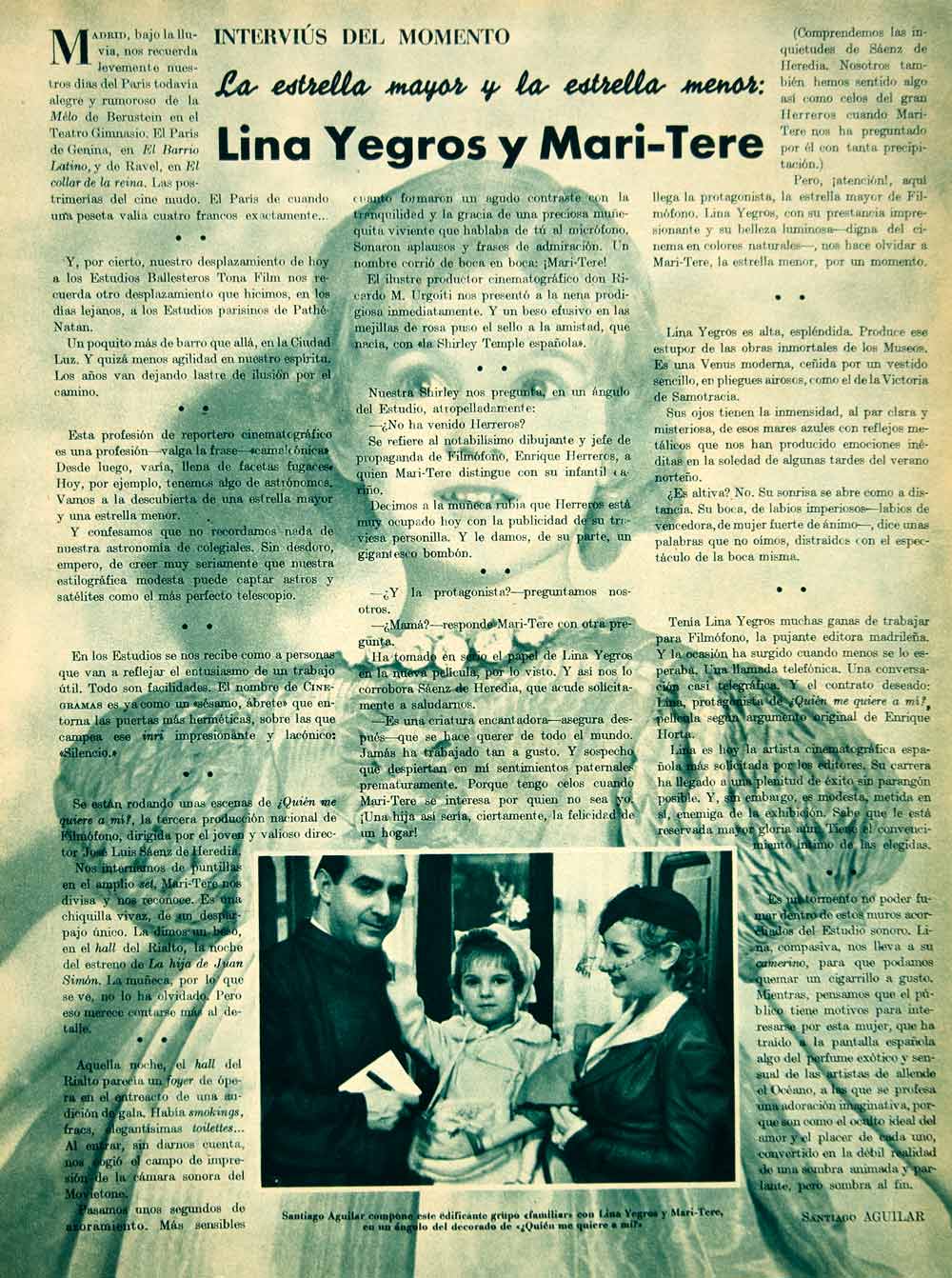 1936 Article Spanish Mari-Tere Pacheco Child Actor Lina Yegros Movie YCG1