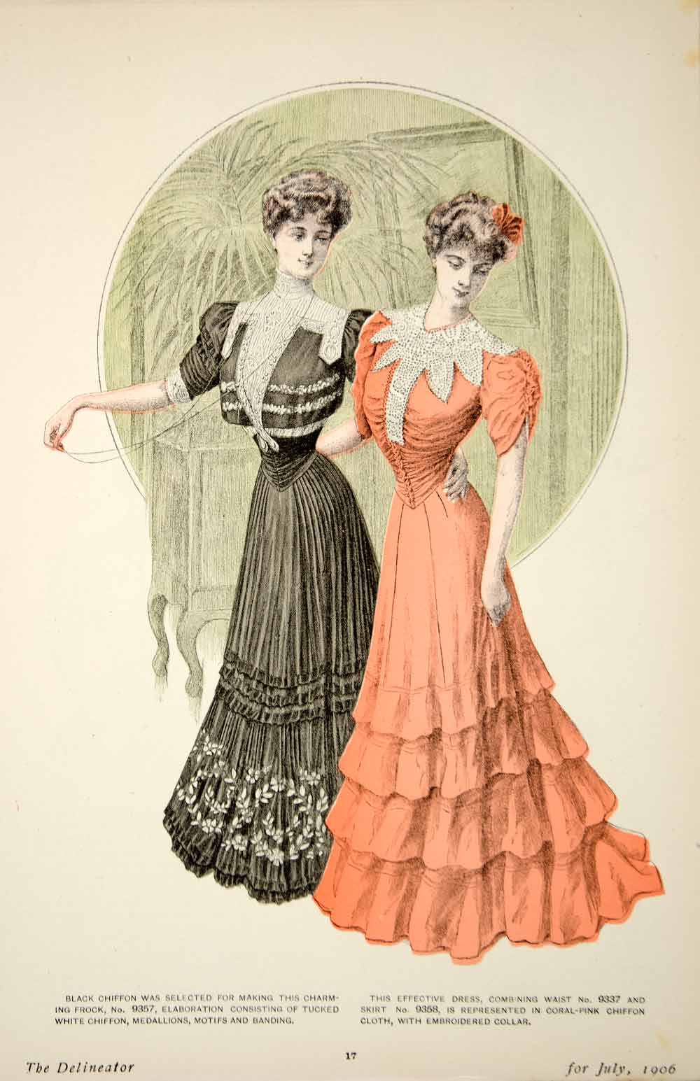 1906 Offset Lithograph Delineator Edwardian Ladies Art Nouveau Fashion –  Period Paper Historic Art LLC