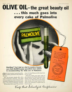 1932 Ad Palmolive Soap Olive Oil Bar Complexion Beauty Hygiene Women Skin YDL6