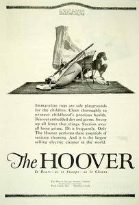 1920 Ad Hoover Vacuum Cleaner Crib Electric Suction Sweeper Cleaning Rug YDL9