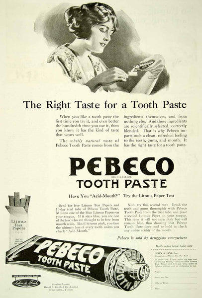 1918 PEBECO TOOTH PASTE DENTAL YORK ショップ DENTIST COUPLE BRUSH HEALTH ART AD  AV04 海外 即決