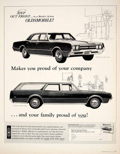 1966 Ad Vintage Oldsmobile F-85 Deluxe 4-Door Sedan Station Wagon Car Auto YFM2