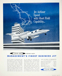 1966 Ad Vintage Lear Jet Model 24 Business South America Lima Peru Airport YFM3