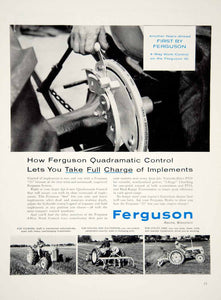 1956 Ad Ferguson Racine Quadramatic Control Tractor Farming Cultivating YFQ1