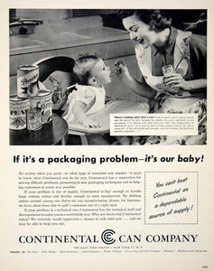 1950 Ad Baby Continental Can 100 E 42nd St New York Food Grocery Packaging YFT5