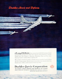 1952 Ad Doehler Jarvis Corporation Die Castings Manufacturer B-36 Bomber YFT9